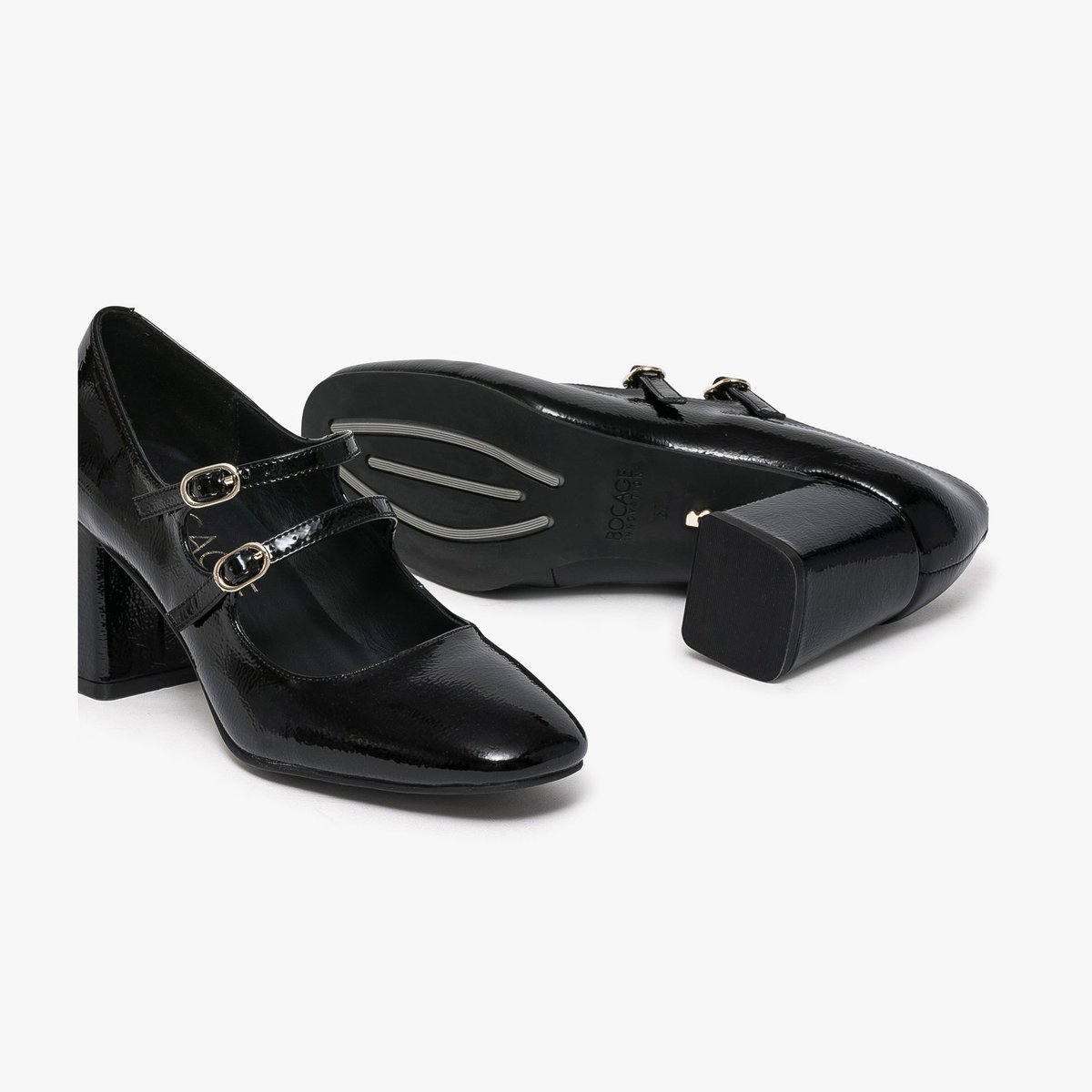 Escarpin en cuir IZA noir, BOCAGE
