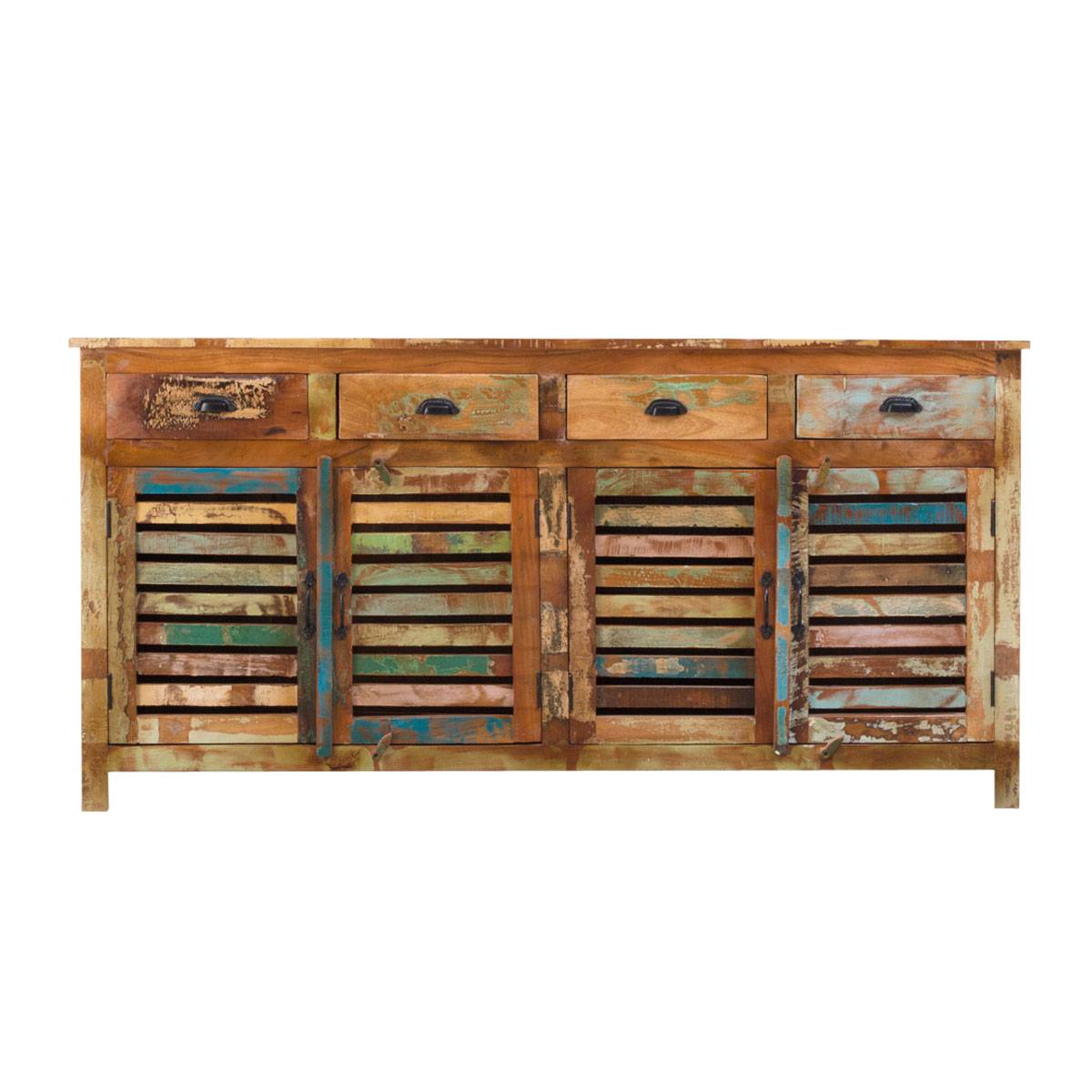 Buffet en bois massif ETHNIK multicolore, MADE IN MEUBLES 