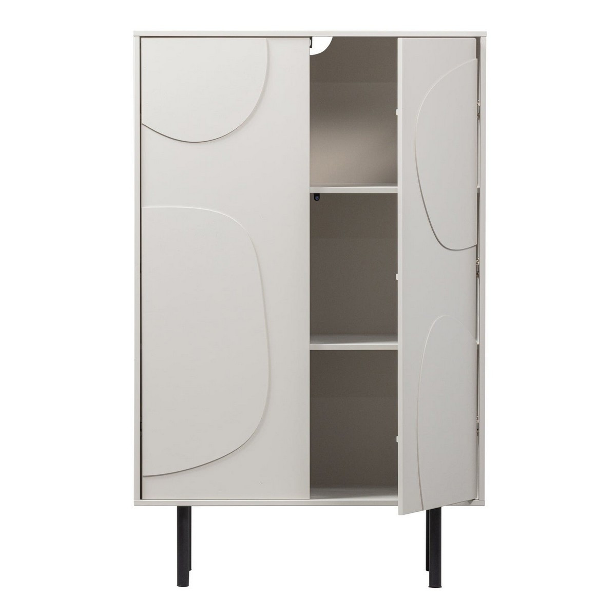 Armoire de rangement en bois de pin - CADIZ blanc brume, WOOOD
