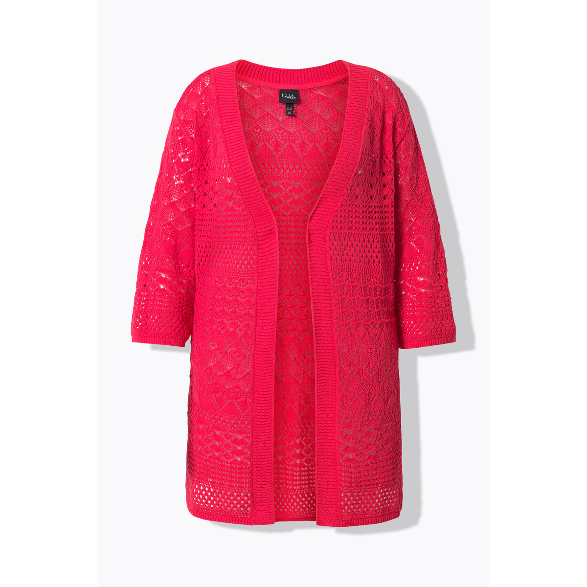 Cardigan long rose vif, ULLA POPKEN