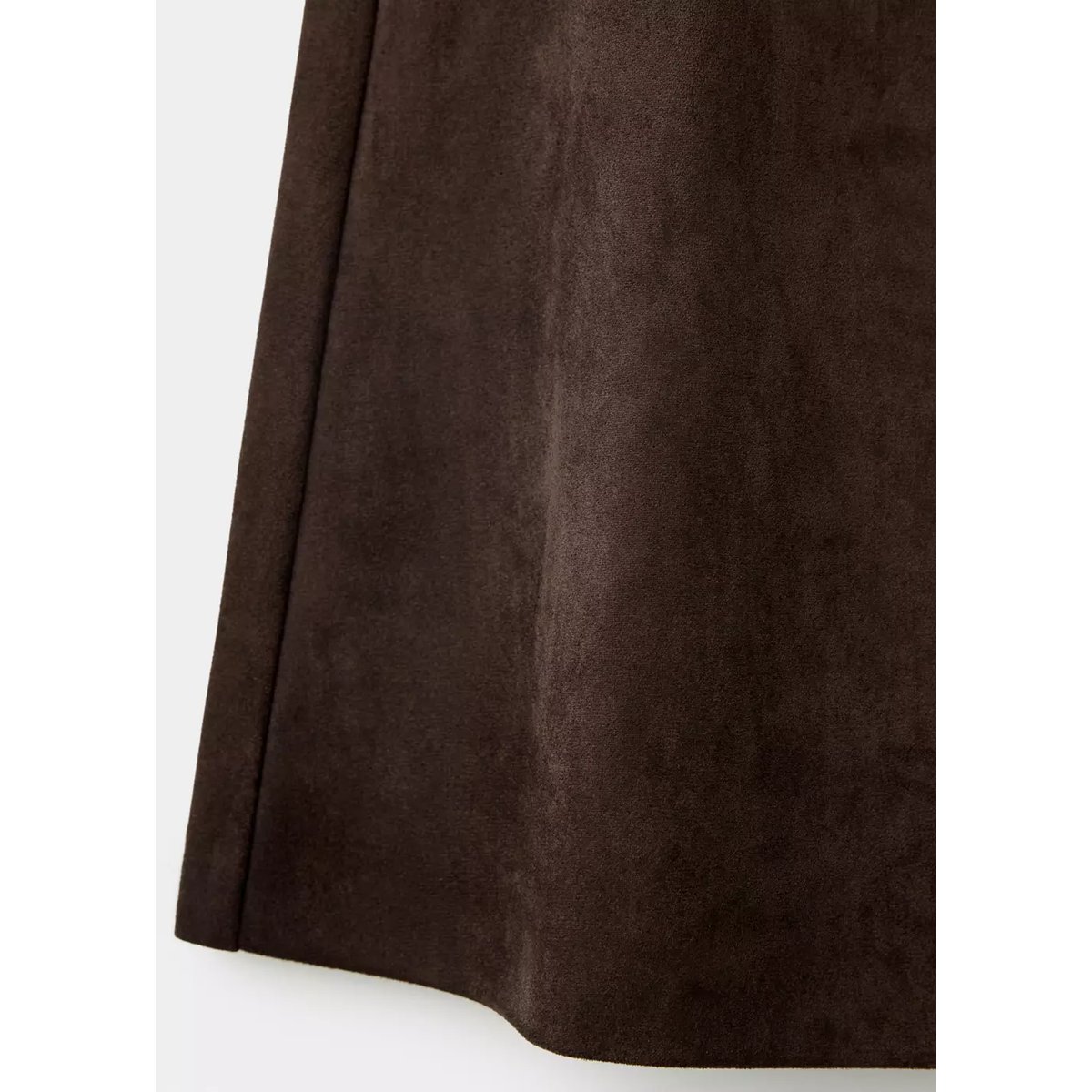 Jupe midi effet daim chocolat, MANGO