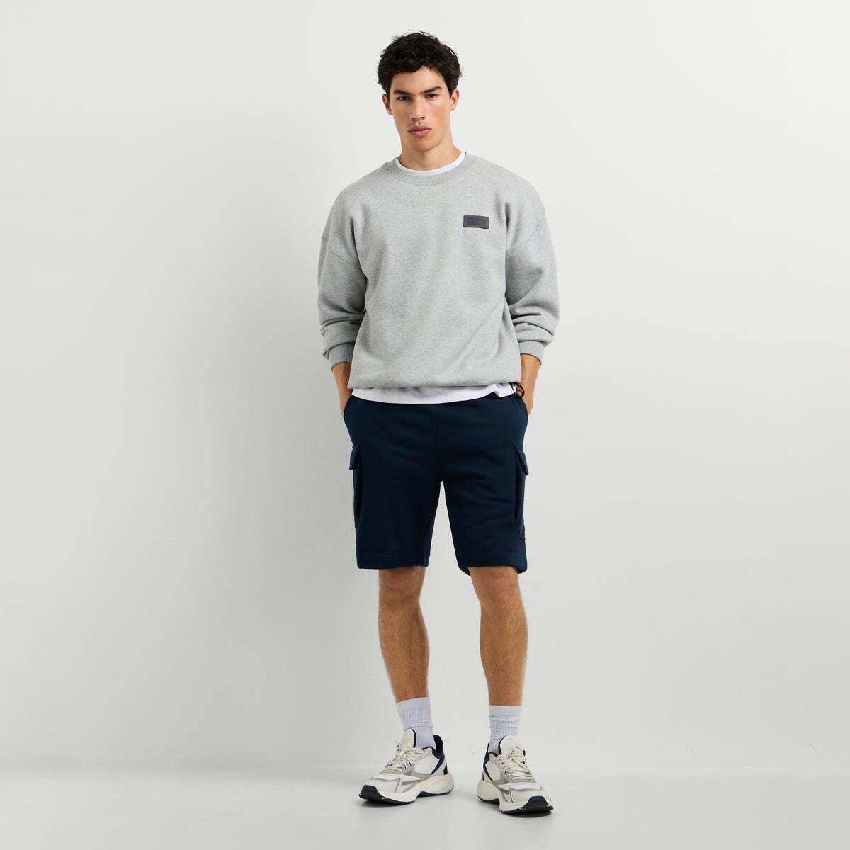 Sweat-Shirt À Col Rond Coupe Casual gris chine, PEPE JEANS