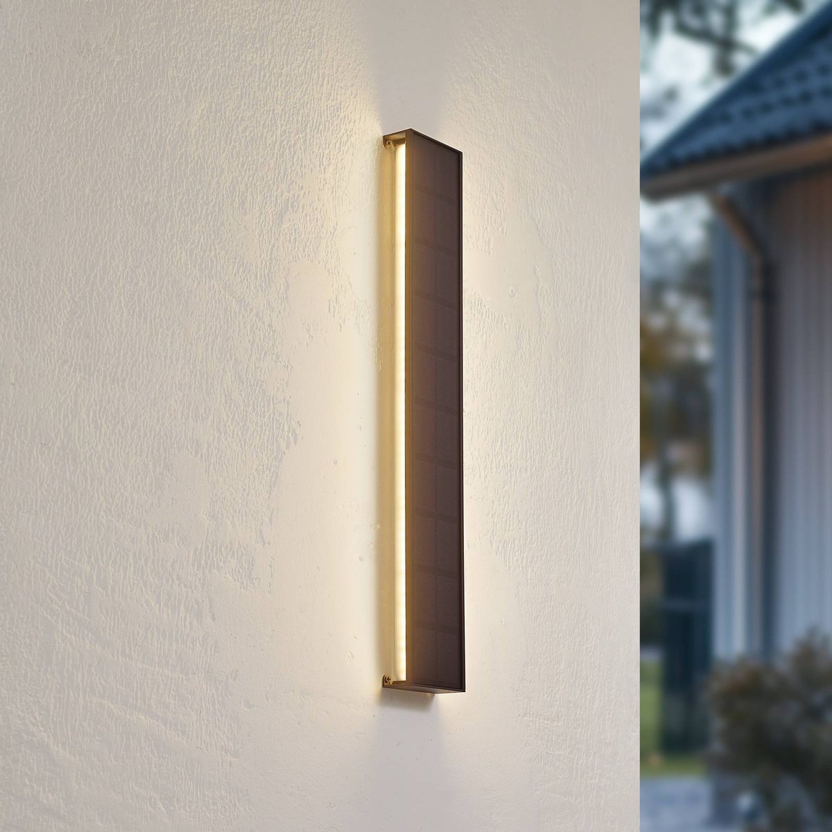 Lampe solaire en aluminiumLED, Laarni noir, blanc, LINDBY