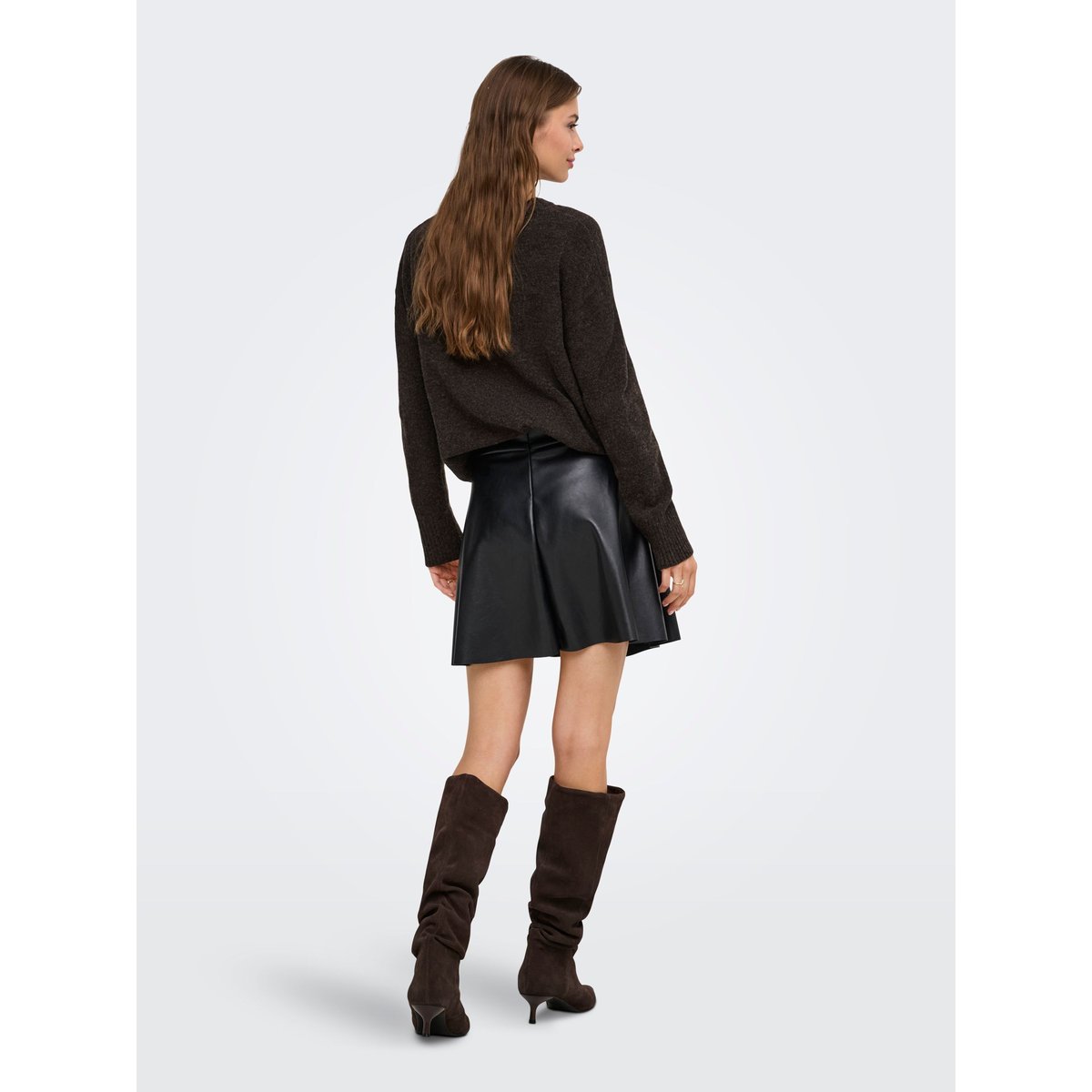 Jupe En Cuir black 1, ONLY