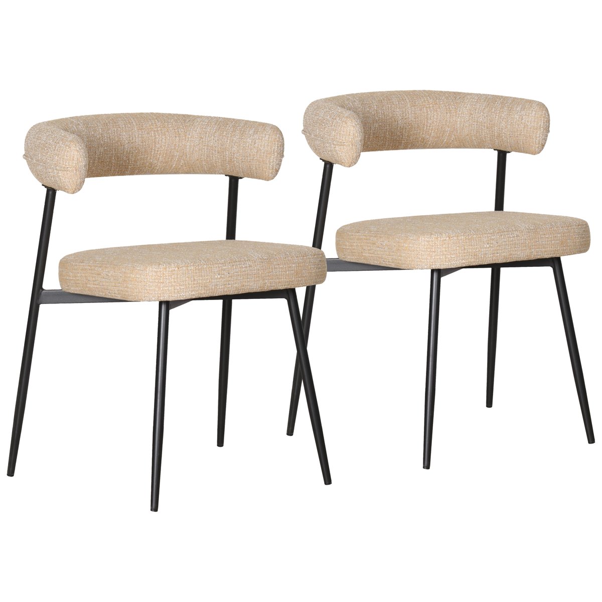 Lot de 2 chaises Théa en tissu, THÉA noir, HAPPY GARDEN