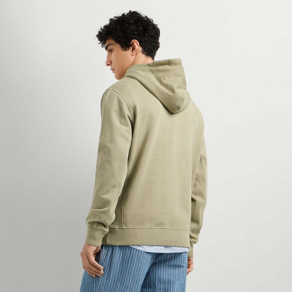 Sweat À Capuche Coupe Regular vert armée lavé, PEPE JEANS