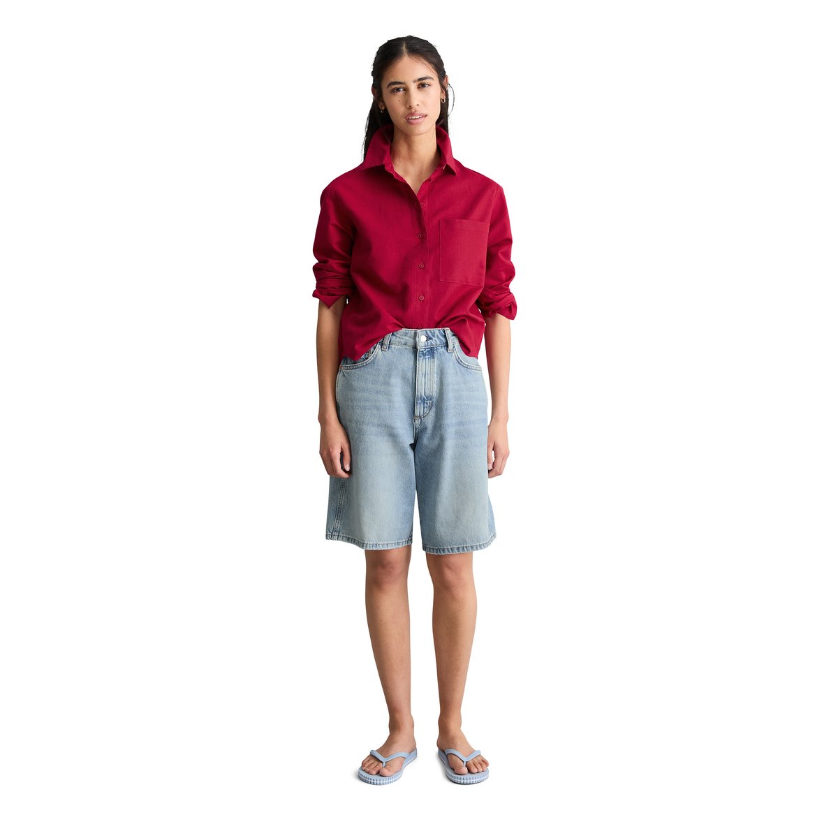 Bermuda-Jeans modèle Jonnda relaxed en coton organique bleu, MARC O’POLO DENIM