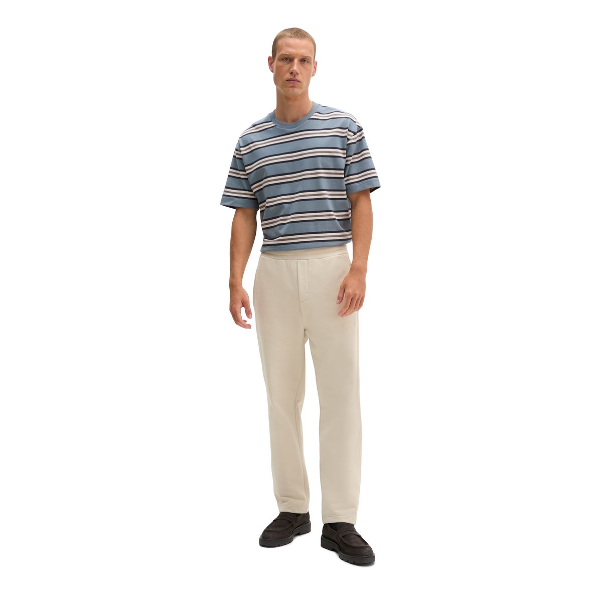 Pantalon sweat regular en coton bio régénéré gris, MARC O'POLO