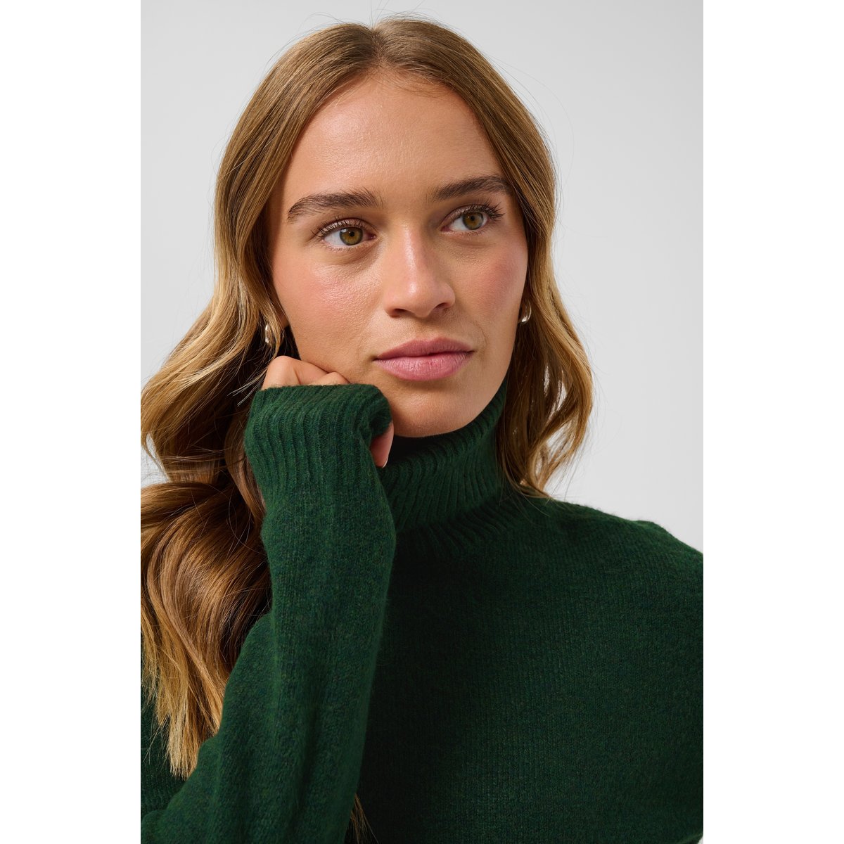 Pullover tricoté vert sycamore melange, KAFFE