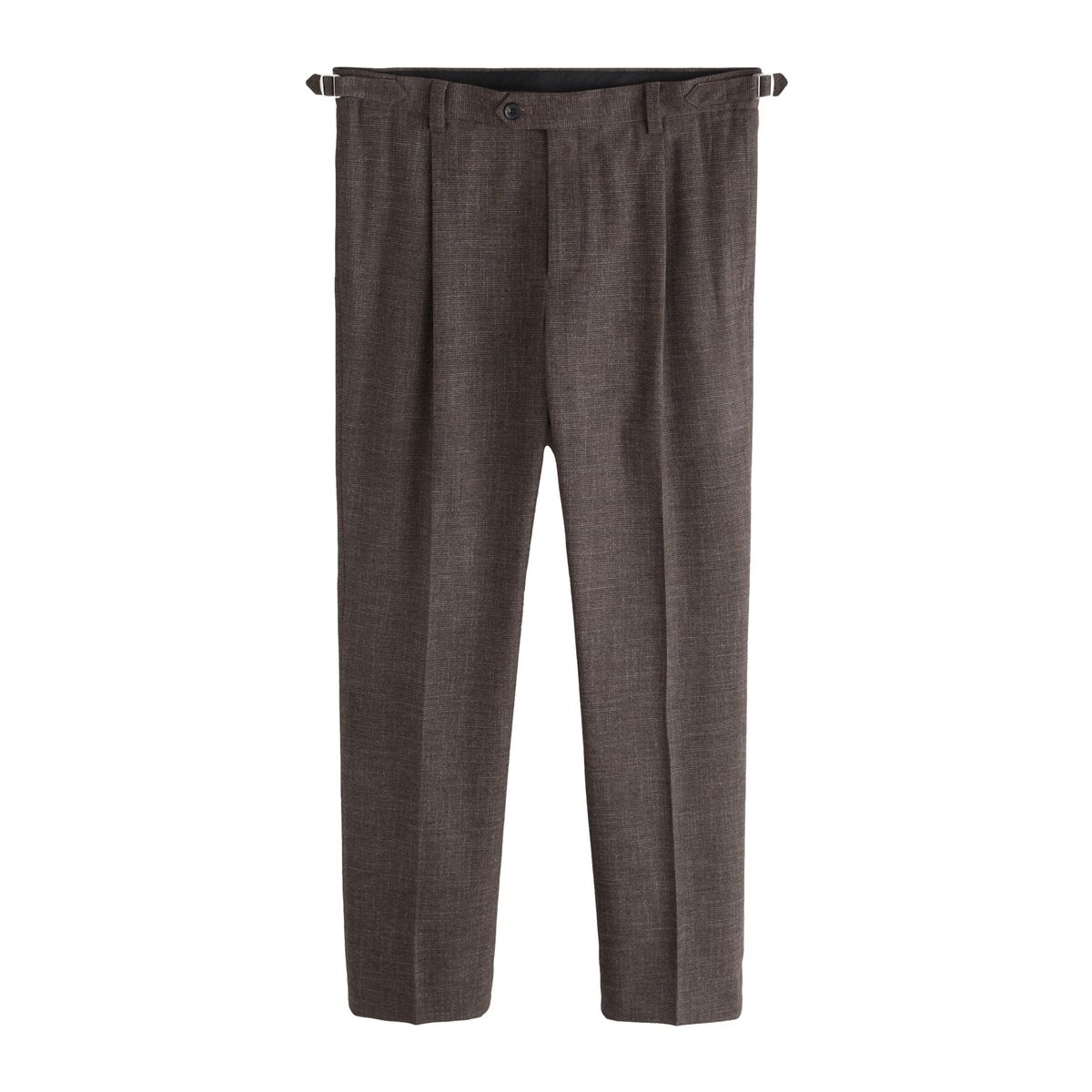 Pantalon habillé texturé en laine mélangée marron, NEXT