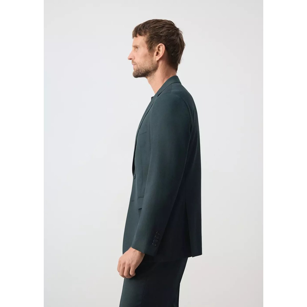 Veste costume Turin 100 % laine vierge vert foncé, MANGO MAN
