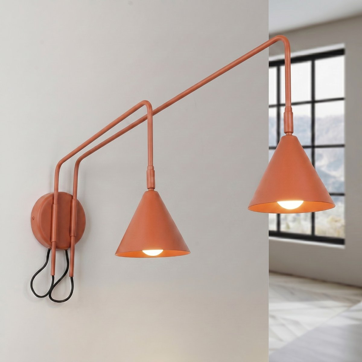 Applique murale Ocre Rouge E14 2 NOX ocre rouge, EDEN