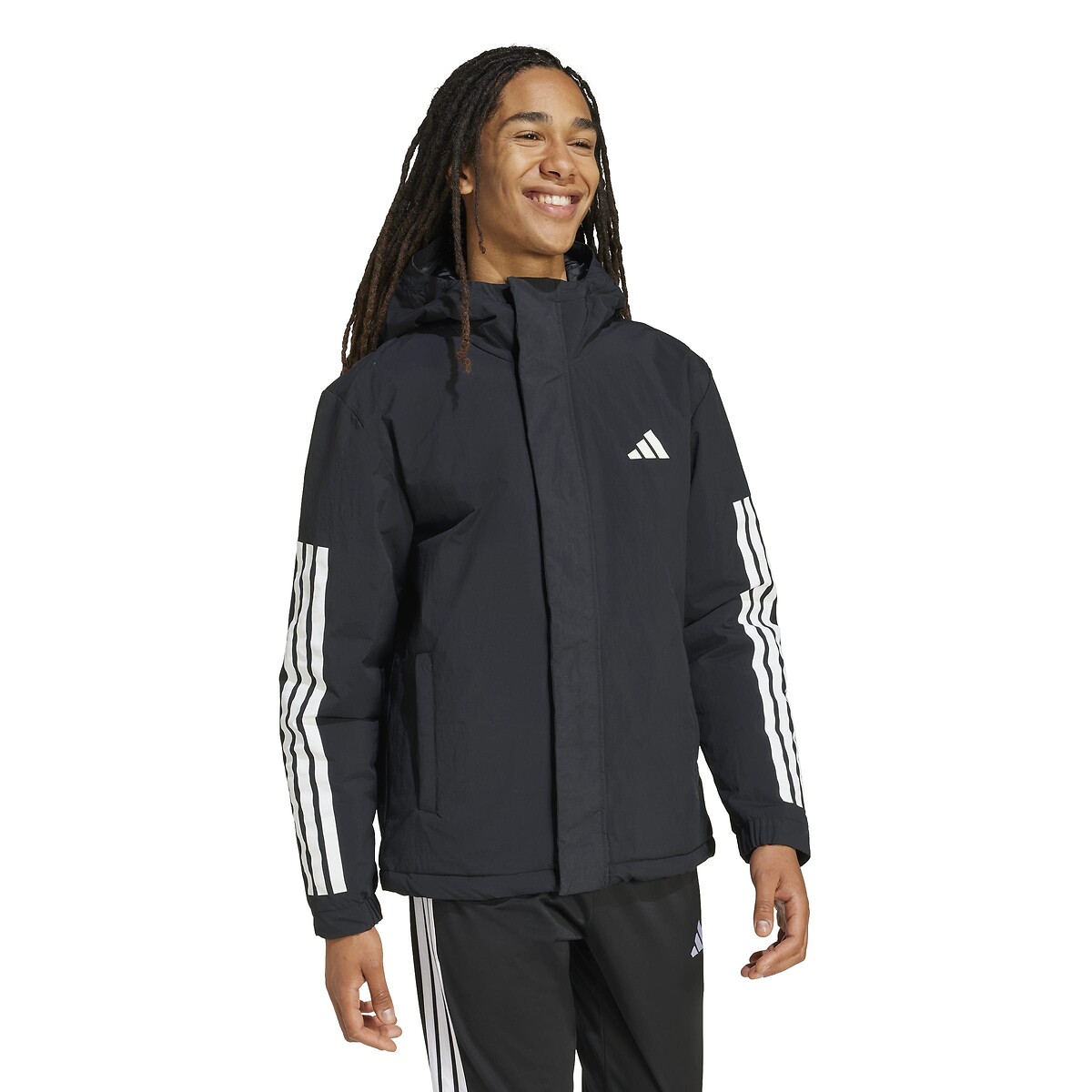 Veste à capuche 3 bandes, CLIMAWARM noir, ADIDAS SPORTSWEAR