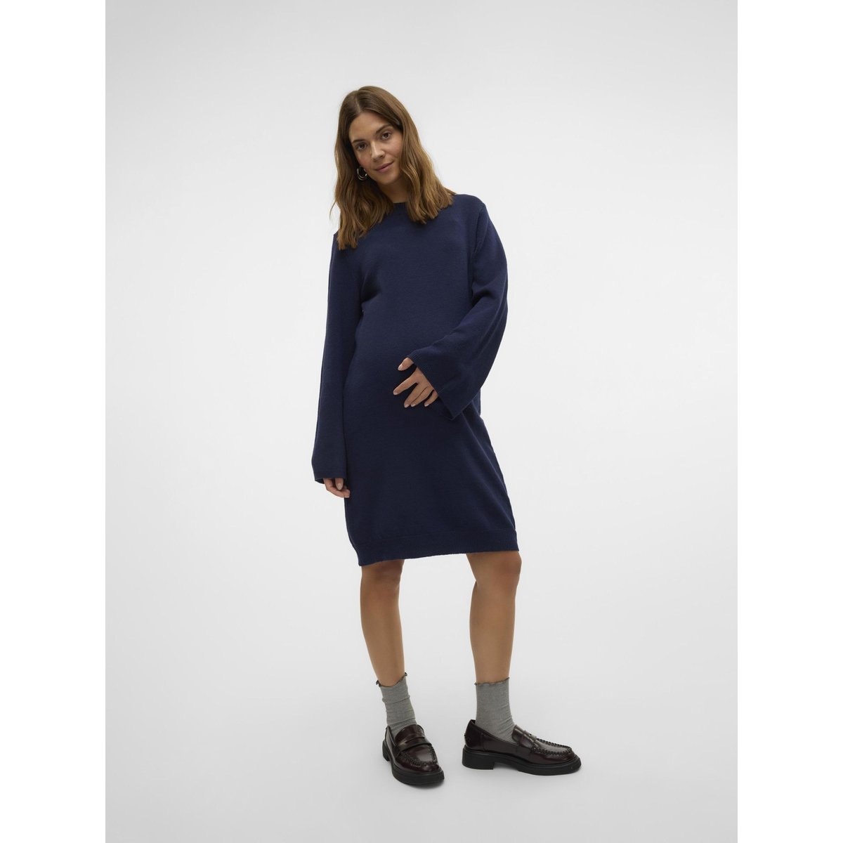 Robe En Maille dark navy, MAMA LICIOUS