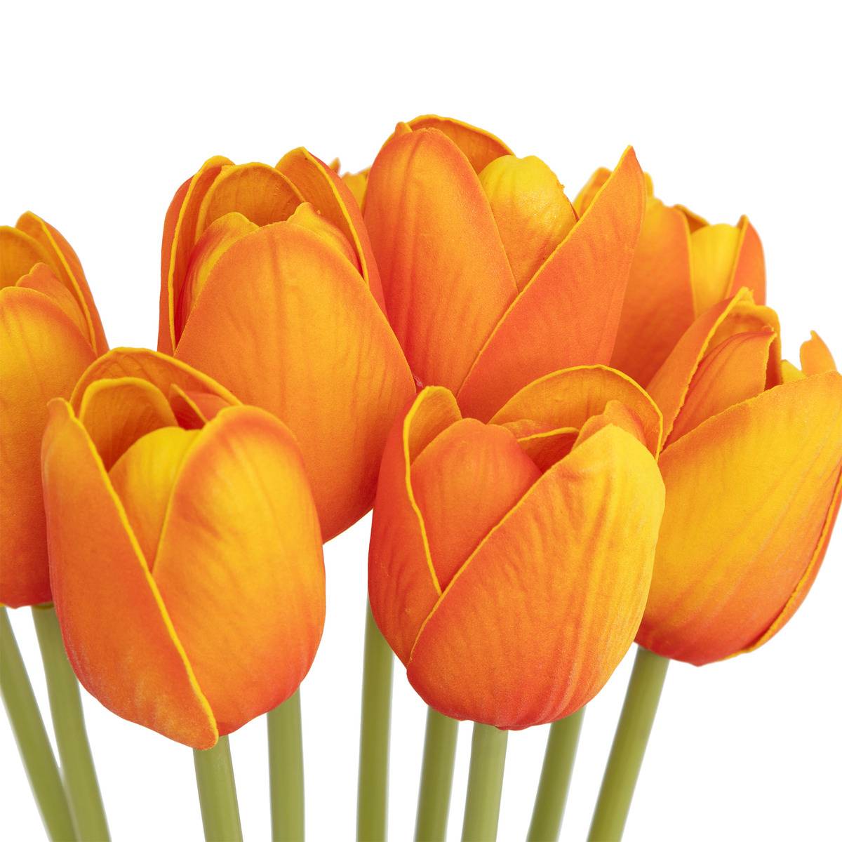 Bouquet 10 tulipes artificielles JAMES orange, ATMOSPHERA