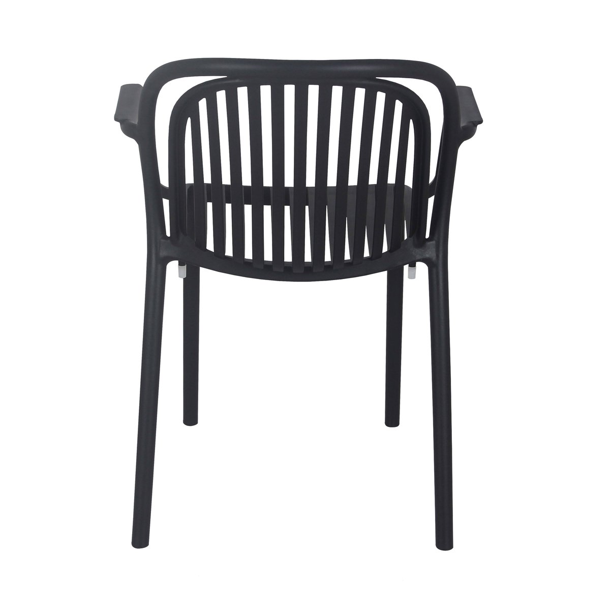 Lot de 4 fauteuils de terrasse en plastique, COPENHAGUE noir, OVIALA