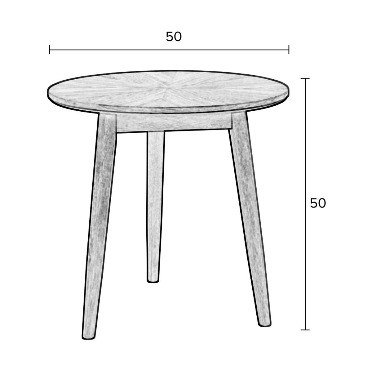 Table d'appoint ronde en bois 50cm- FABIO bois clair, DRAWER