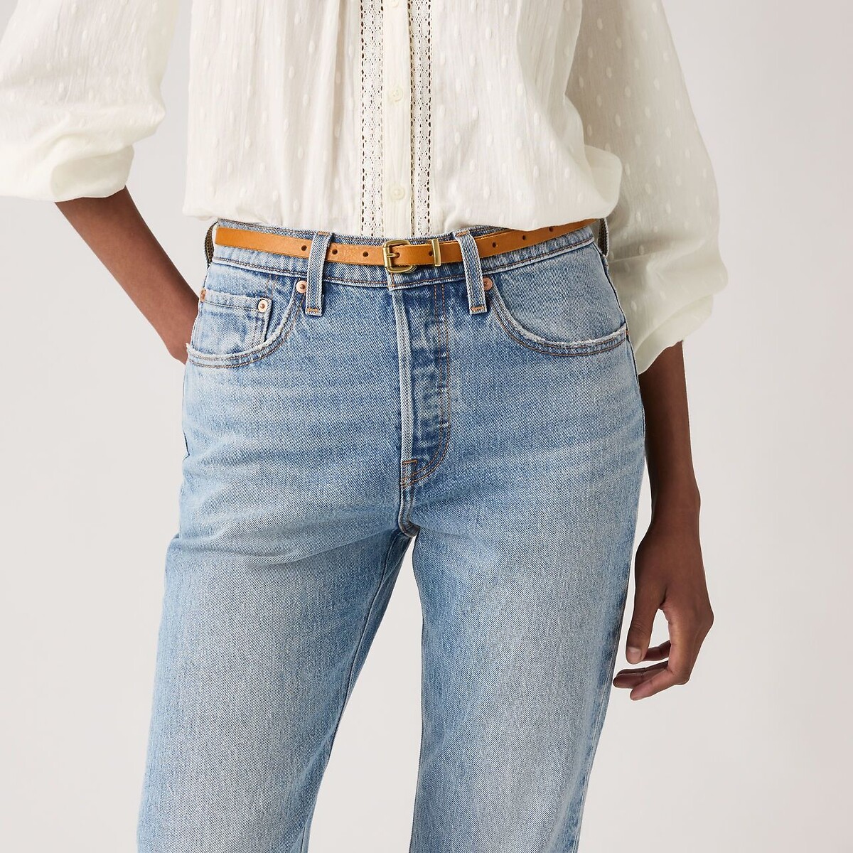 Cintura sottile in cuoio Dillon cammello, LEVI'S