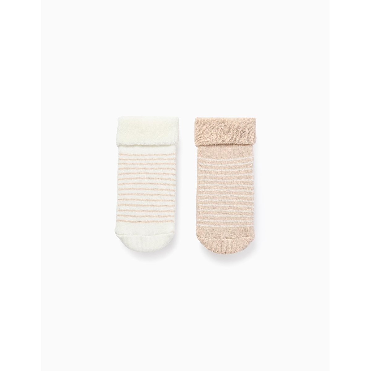Lot de 2 Paires de Chaussettes Rayées Antidérapantes multicolore, ZIPPY