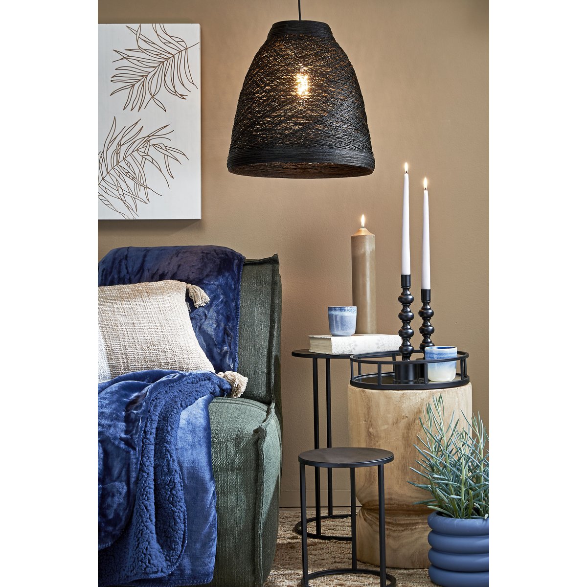 Lot de 3 tables d'appoint H50 cm QUINTY noir, MICA DECORATIONS