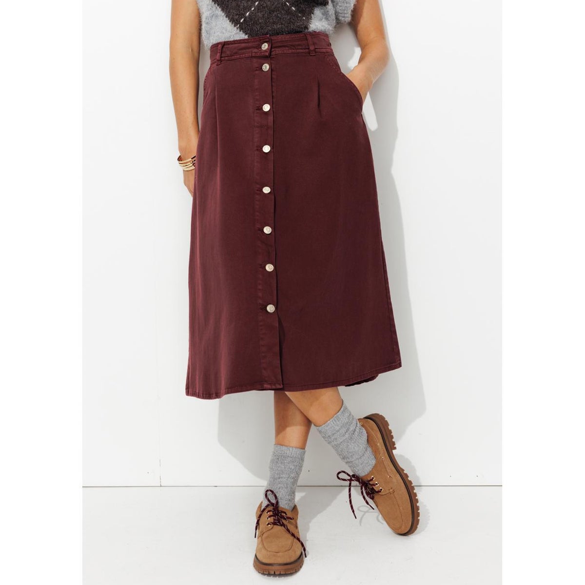 ARCHIVE n°6 la jupe en jean bordeaux, PROMOD