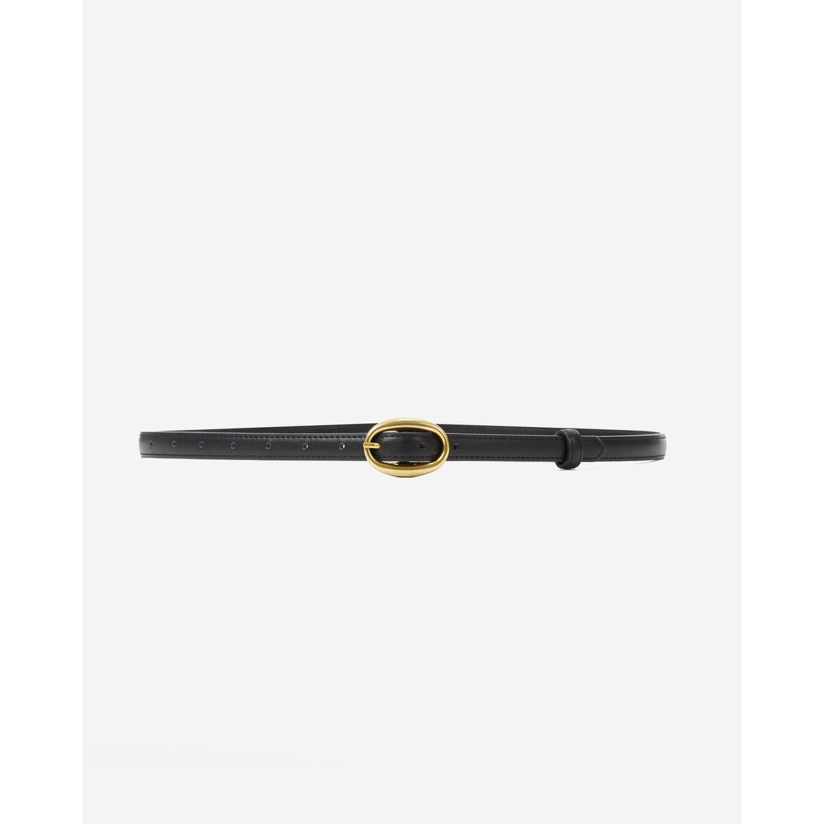 Ceinture fine en similicuir chocolat Abel noir, GRACE & MILA