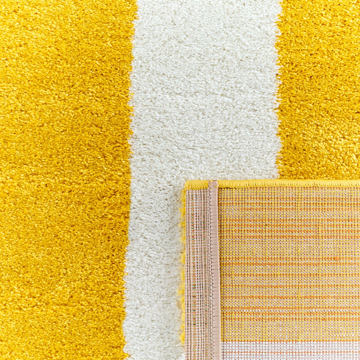 Tapis bicolore à rayures GROOVY jaune, NAZAR RUGS