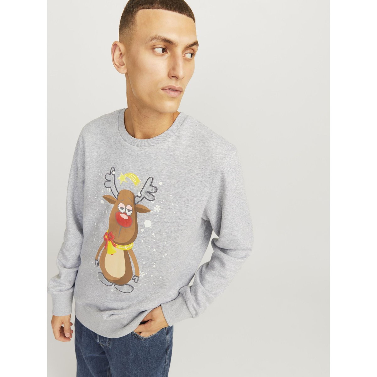 Sweat-Shirt grise - light grey melange, JACK & JONES