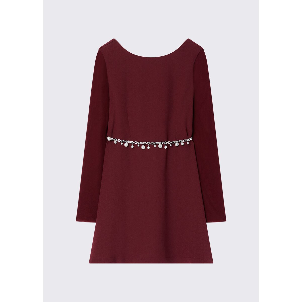 Robe courte en envers satin rouge foncé, LIU JO
