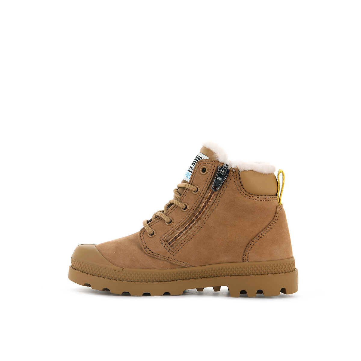 Pampa Hi Cuff Waterproof gevoerde leren bottines kastanje, PALLADIUM
