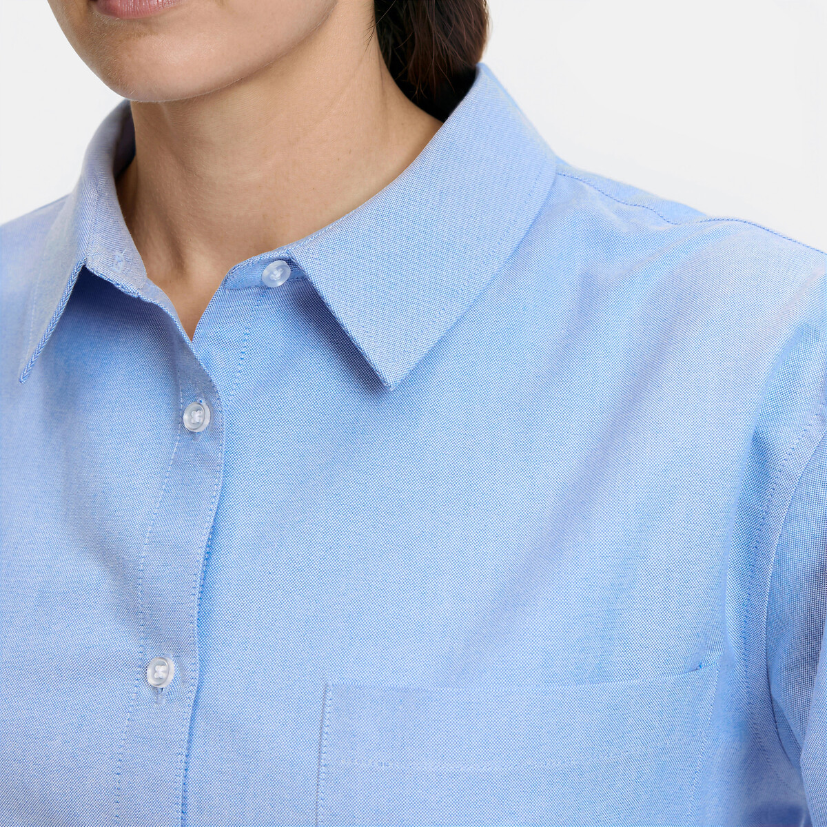 Chemise ample en coton, Signature MARLENE bleu, LA REDOUTE COLLECTIONS