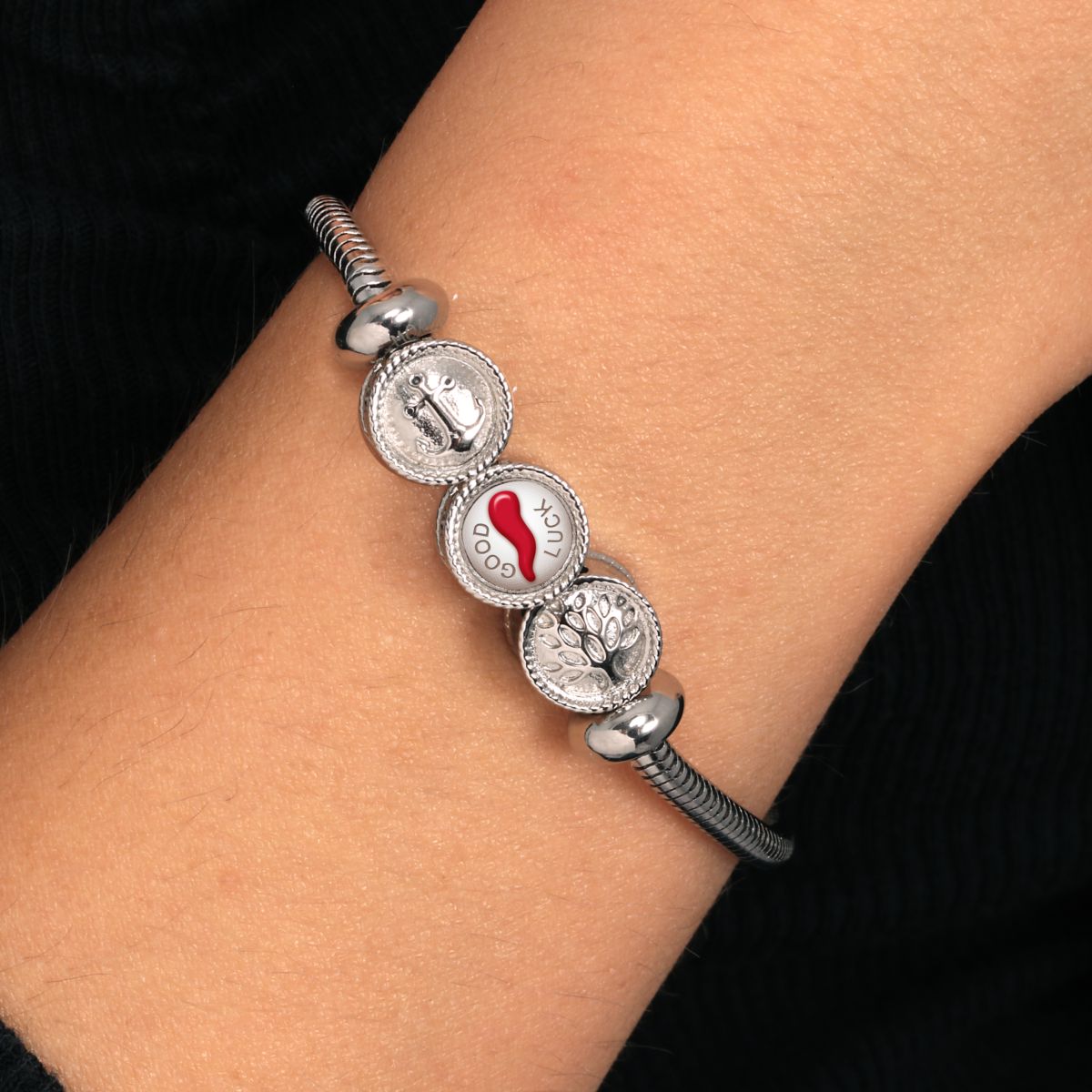 Bracelet en acier DROPS argent, MORELLATO
