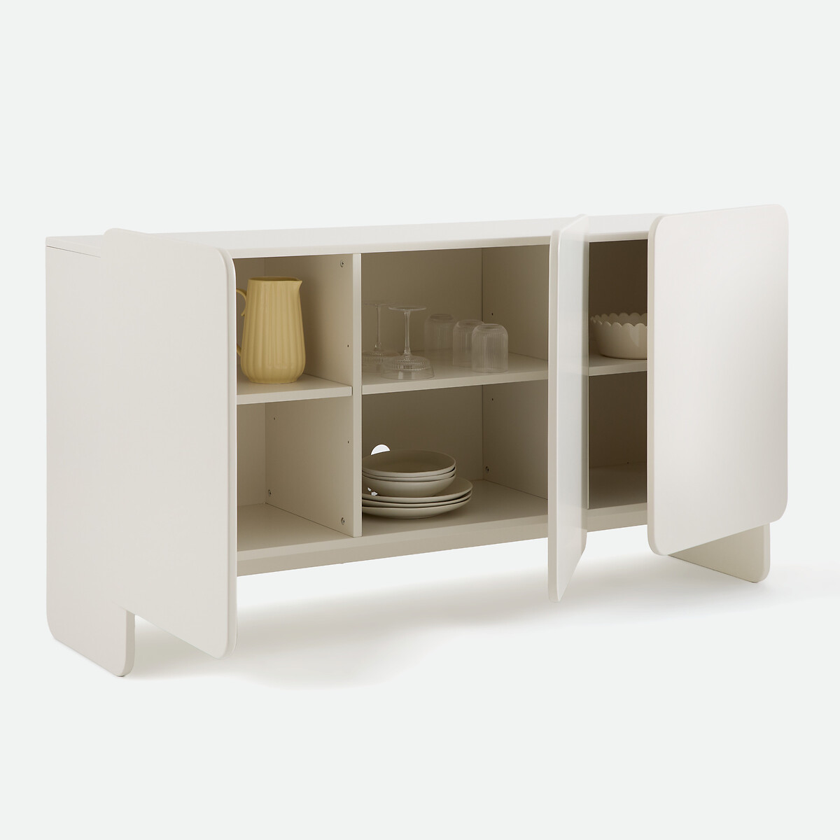 Buffet laqué mat, 3 portes, CESCO ecru, LA REDOUTE INTERIEURS