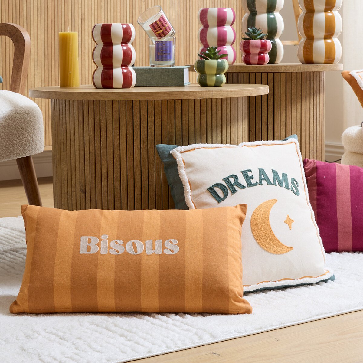 Coussin rectangulaire BICHETTE ocre, ATMOSPHERA
