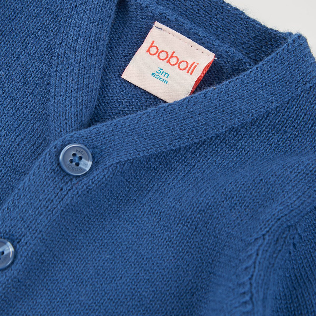 Gilet bébé maille avec boutons bleu, BOBOLI