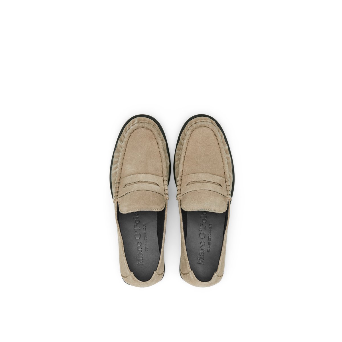 Loafer en cuir de vache de haute qualité grau, MARC O'POLO