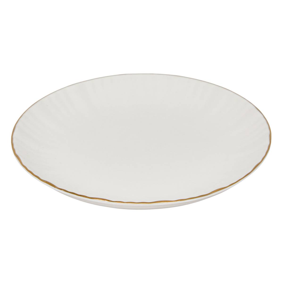 Assiette à pain ronde en porcelaine DAPHNE blanc, ATMOSPHERA