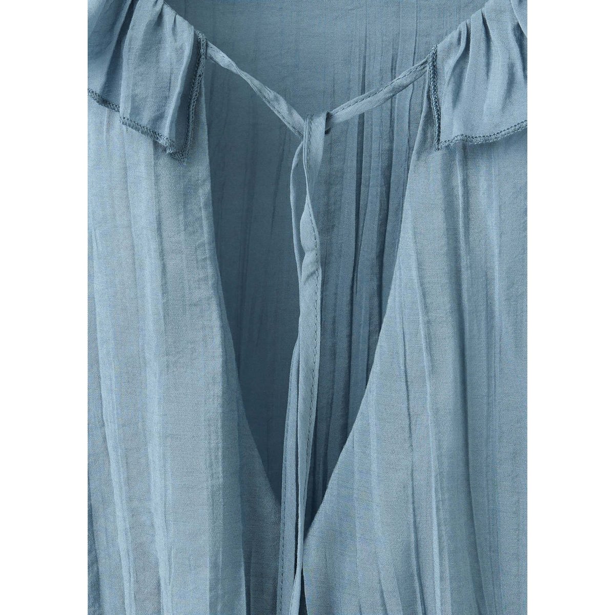 Blouse plissée volants bleu ciel, MANGO TEEN
