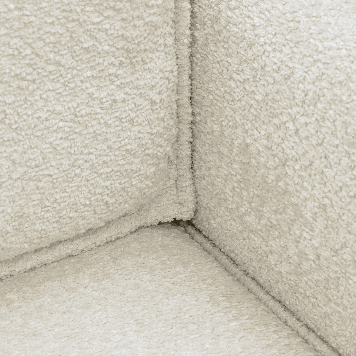 Canapé d'angle ouvert à gauche convertible 3 places en tissu bouclé - EMMA beige, HOMIFAB