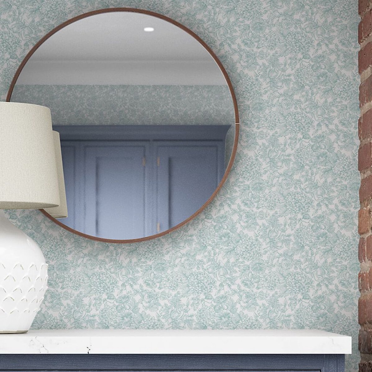 Papier peint Semis de fleurs Louise Duckegg bleu, LAURA ASHLEY