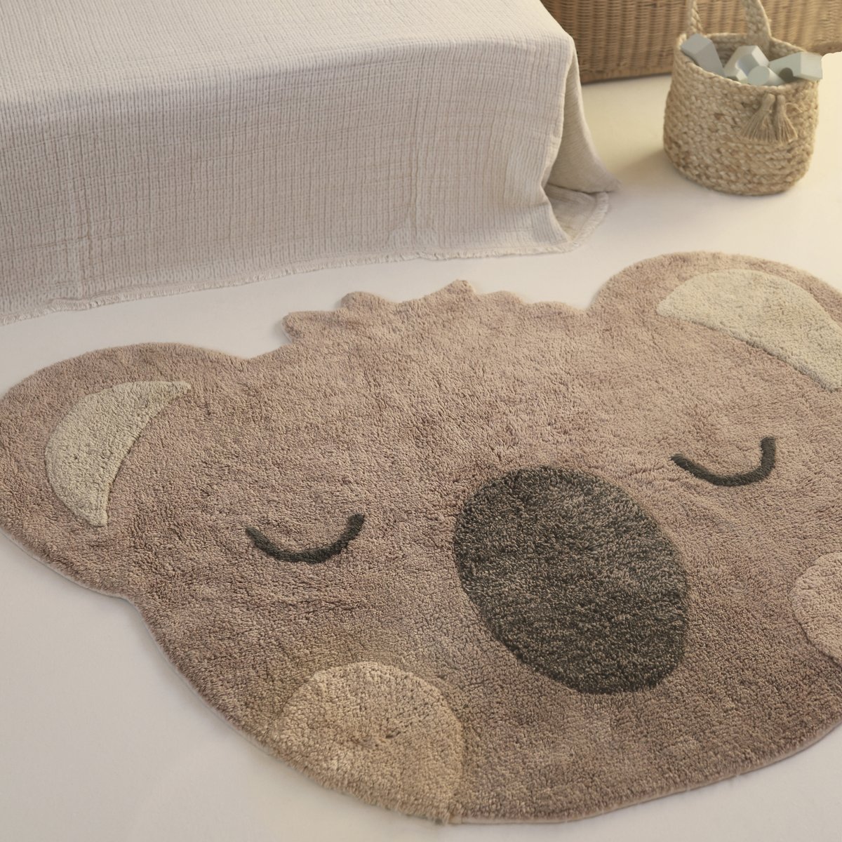 Tapis enfant coton lavable koala LITTLE OLSEN multicolore, NATTIOT