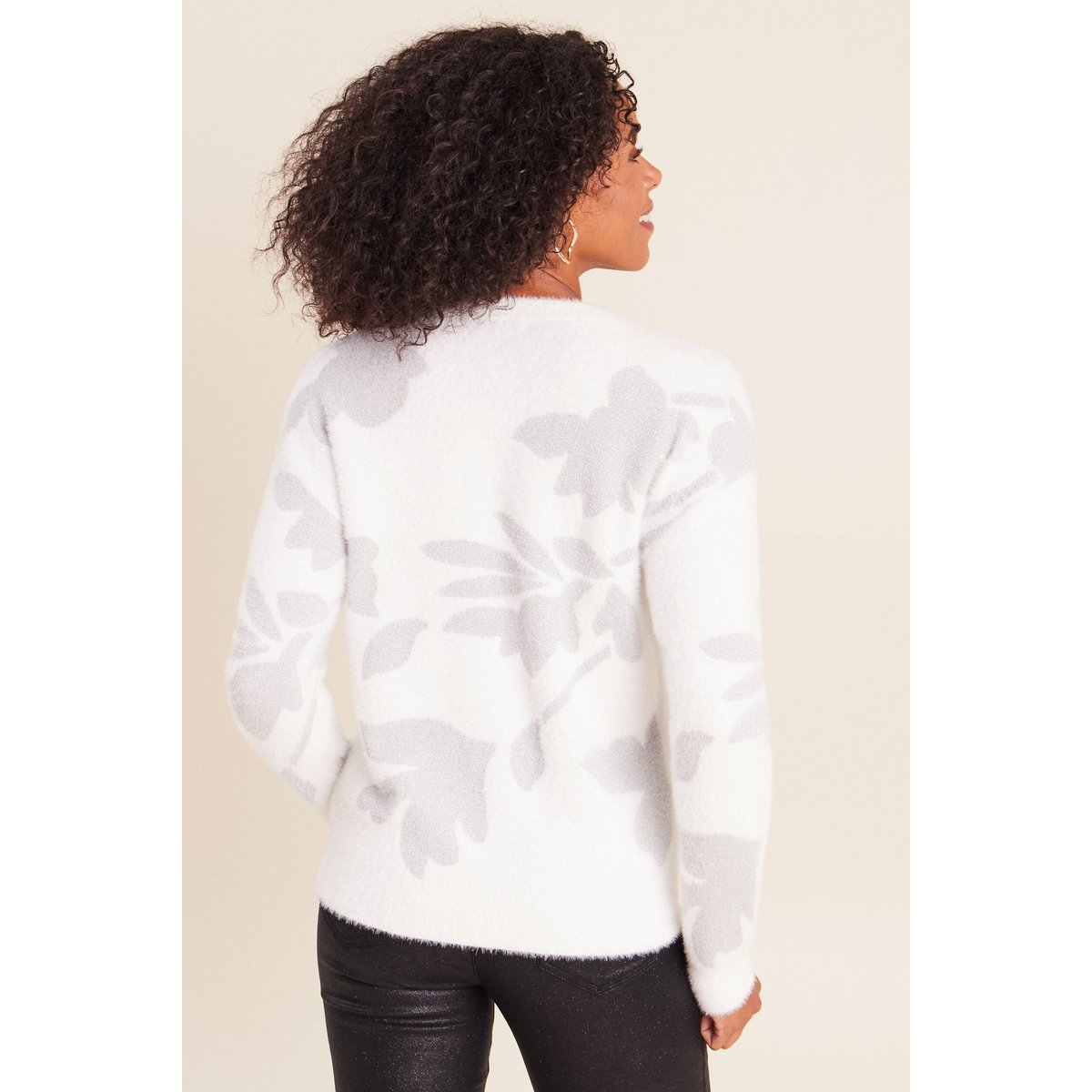 Pull col rond manches longues couleur argent, BREAL