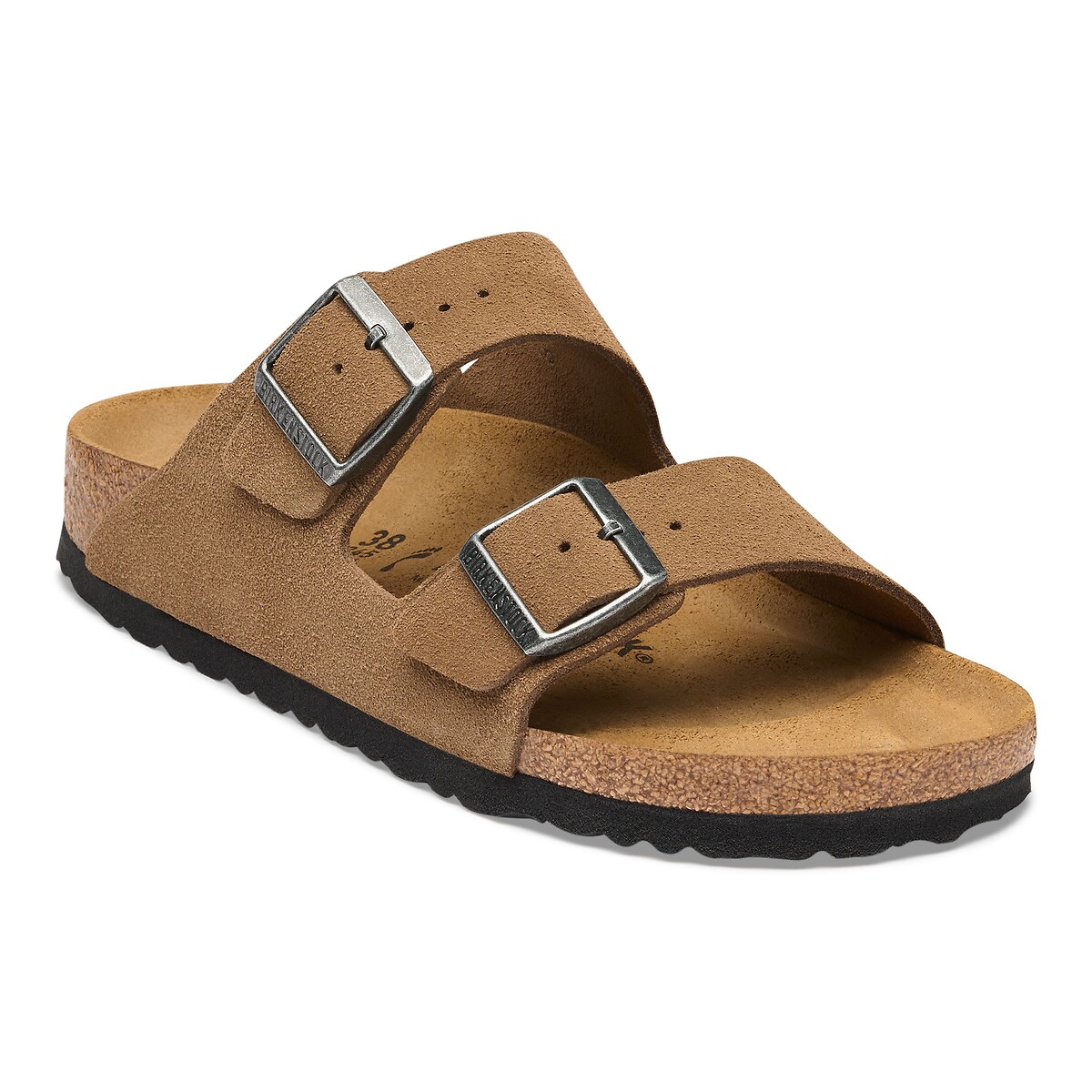 Mules double bride, en cuir suédé, ARIZONA brun foncé, BIRKENSTOCK