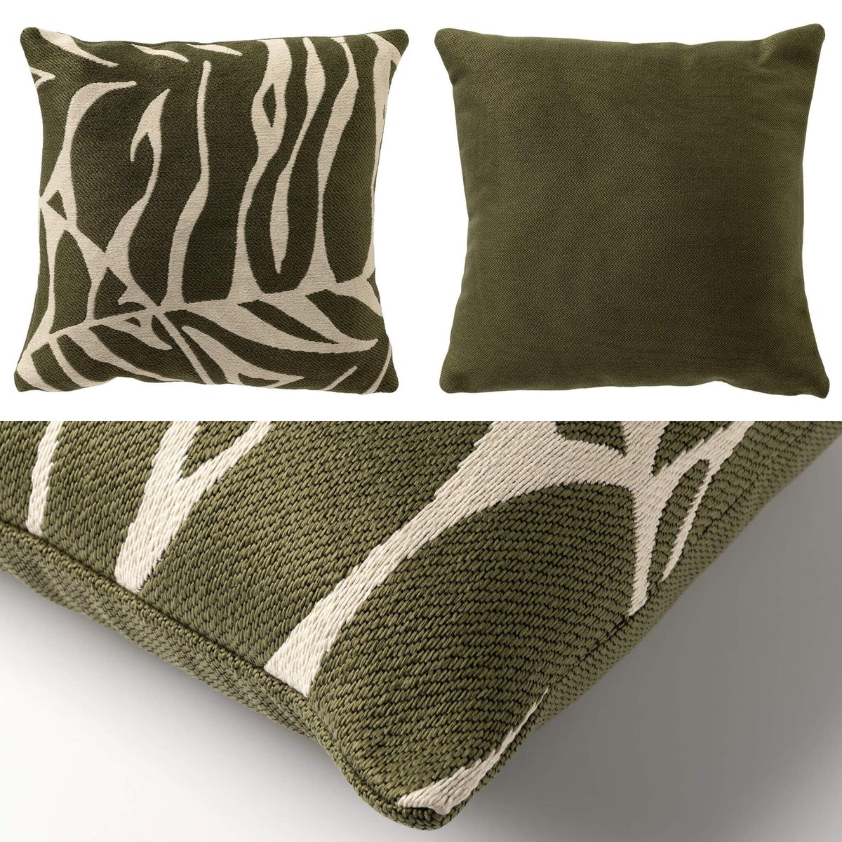 Coussins Secret Oasis (Lot de 3) vert, DUTCH DECOR