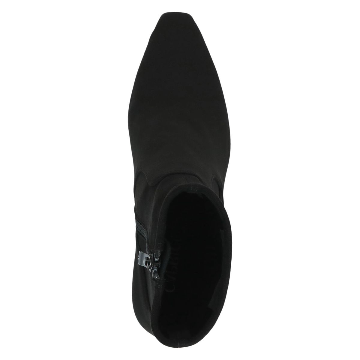 Bottine talon bloc noir cuir beige, CAPRICE