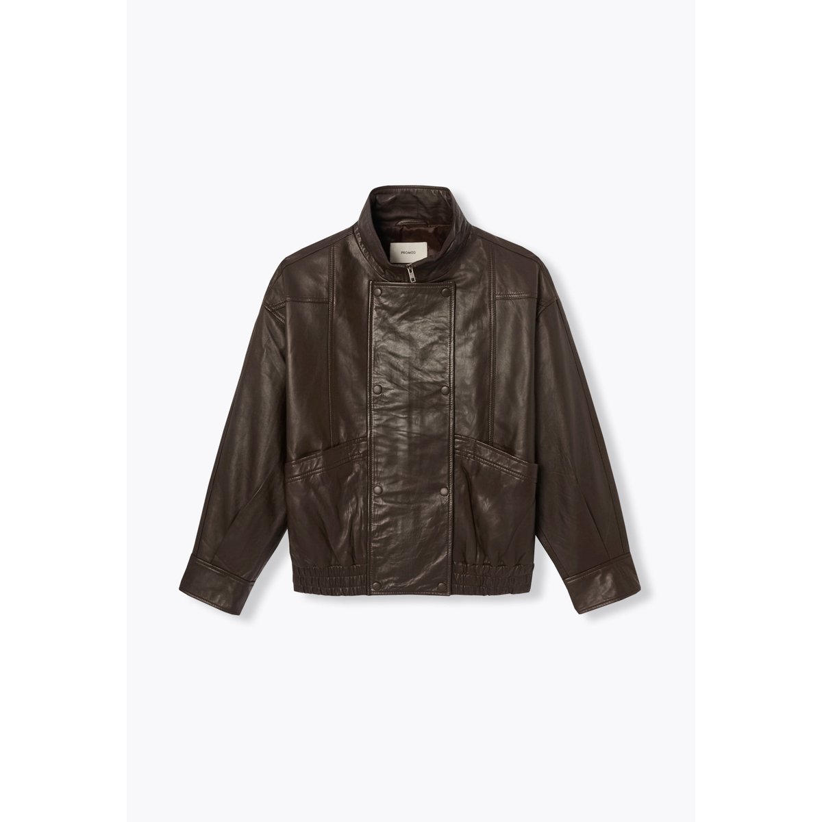 Blouson oversize 100% cuir marron, PROMOD
