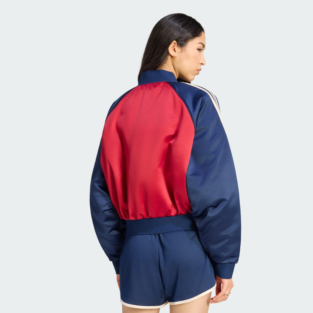 Blouson Aviateur Satin Sst Blouson Aviateur Satin Sst team victory red / night indigo / warm vanilla, adidas Originals