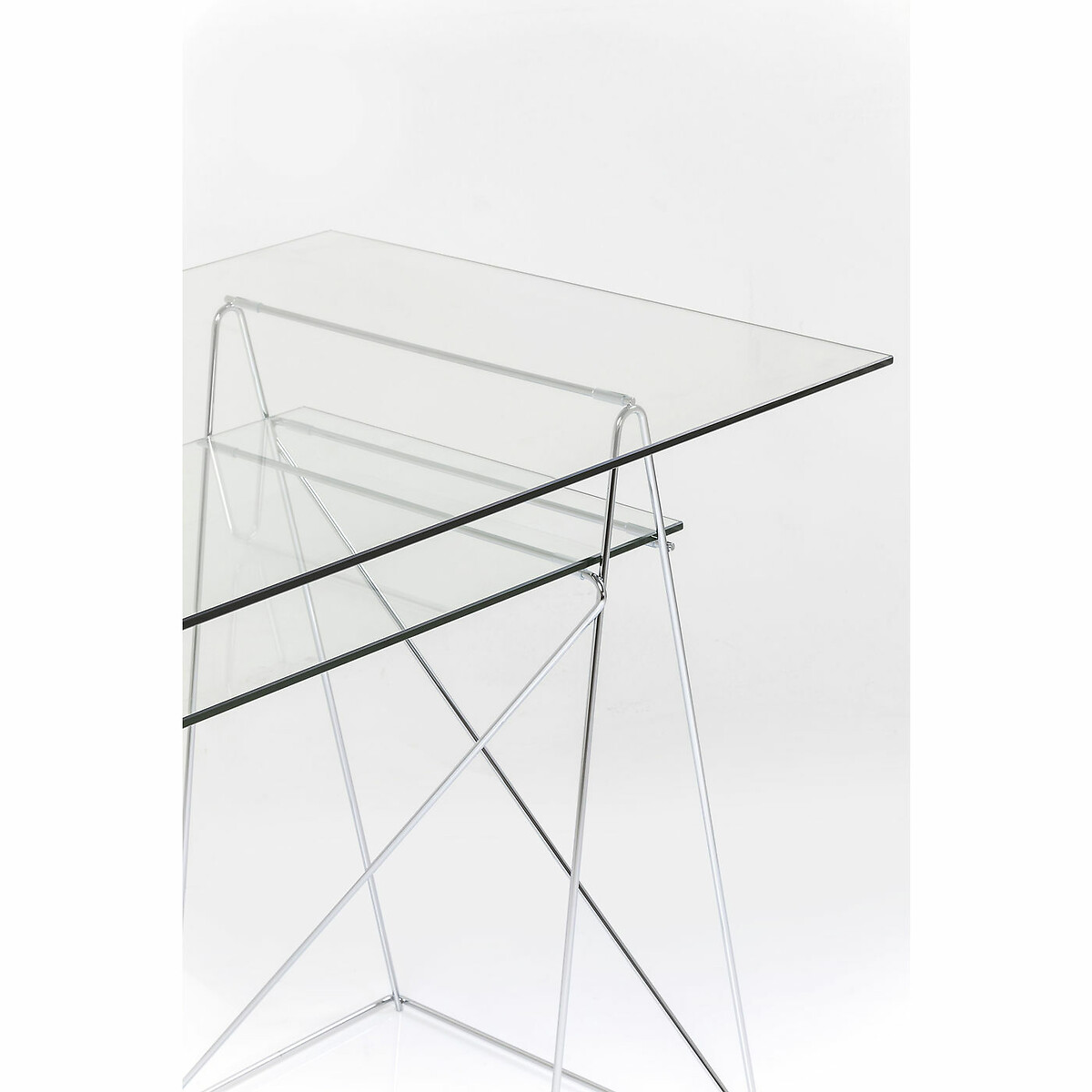 Table Polar chromé  8 mm (verre trempé) argent, KARE DESIGN