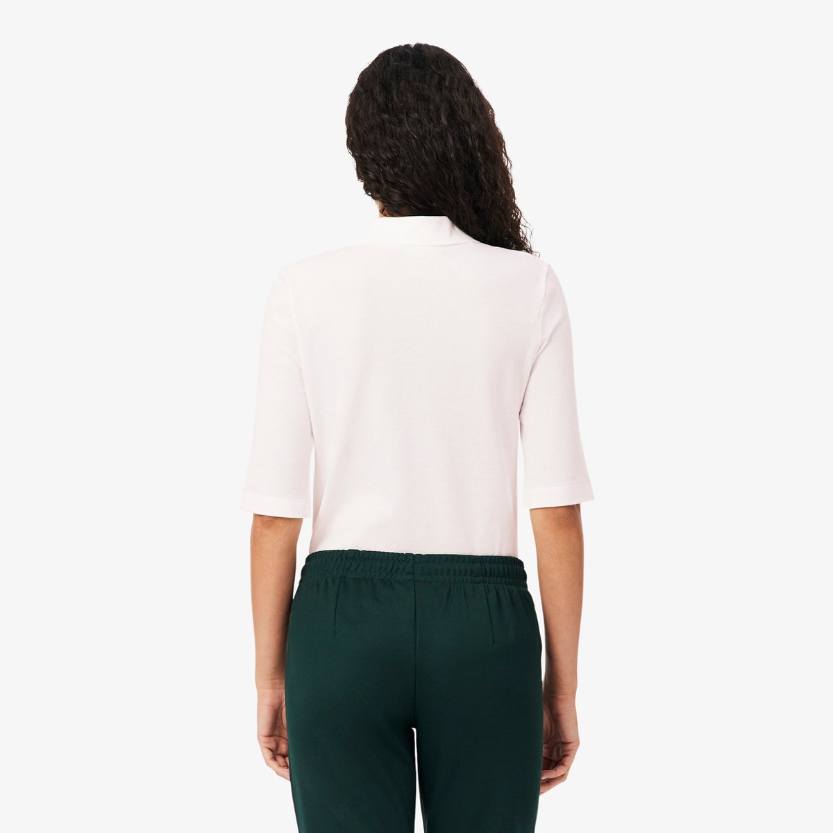 Polo L.12.D slim fit manches trois-quarts blanc-001, LACOSTE