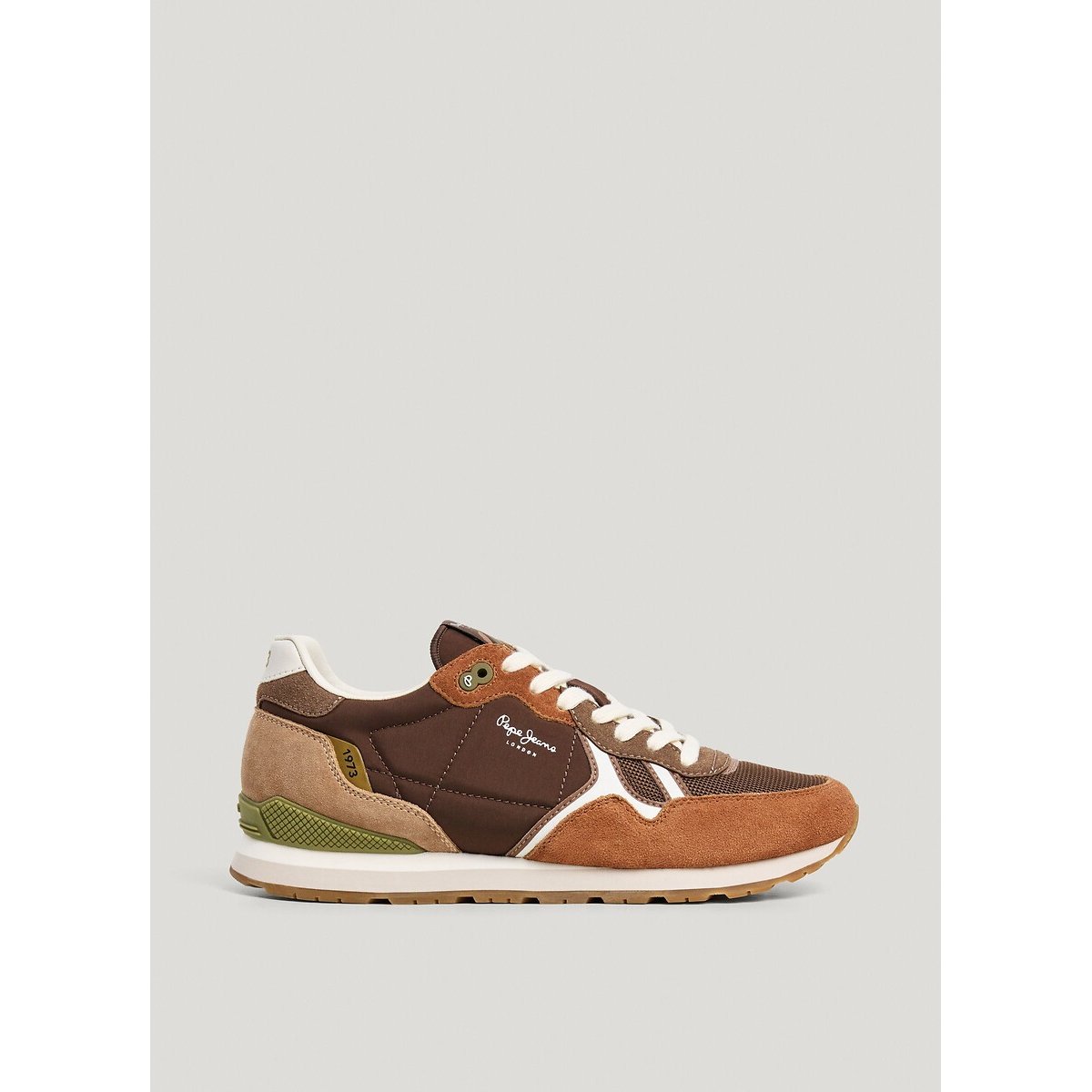 Baskets mix matières BRIT BOOST marron, PEPE JEANS